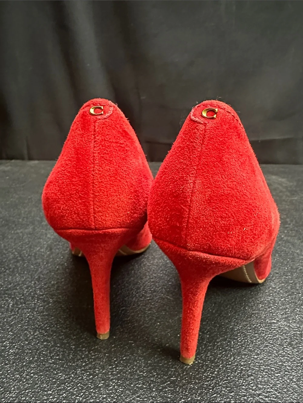 Coach Classic lipstick Red Suede Pointed-Toe Pumps